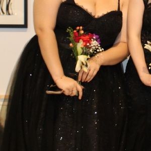Strapless Black Prom Dress